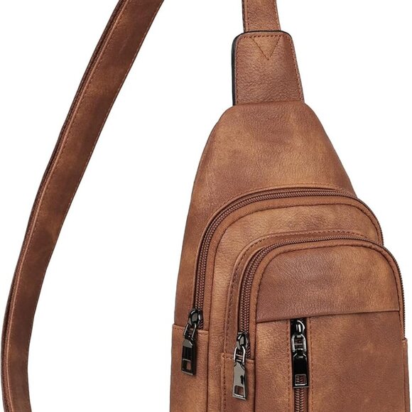 Sling Bag for Women - Crossbody Bags Fanny Pack with Vegan Leather - Adjustable